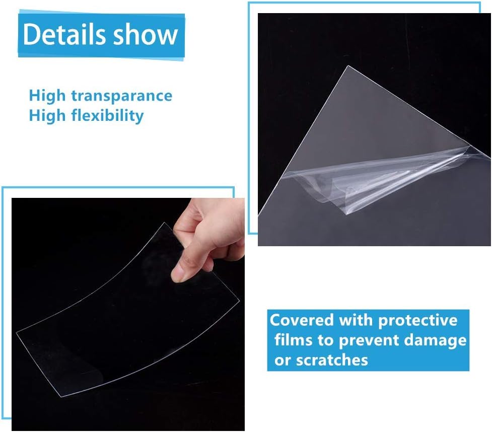 OLYCRAFT 20 Sheets 10x15cm Clear PS Sheets 0.5~0.9mm Thick Transparent Plastic Sheet Clear Protective Sheet Plastic Panel Frame Replacement for Picture Frame Glass Replacement Projects Display - Image 5
