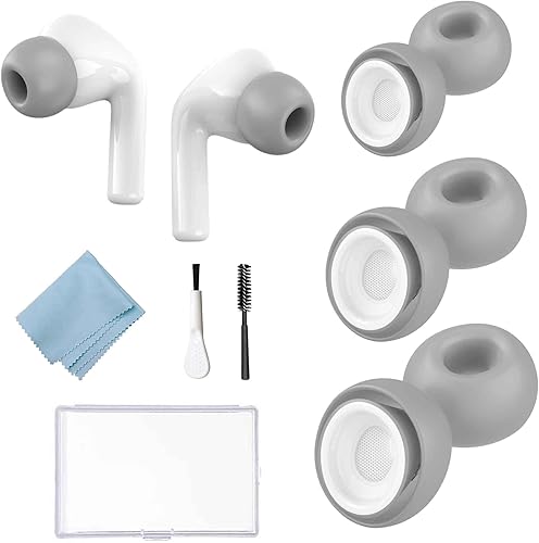 Miniatura 1 de Ganchos de repuesto para las orejas para AirPods Pro de silicona con caja de almacenamiento portátil que cabe en la funda (gris-L+M+S)