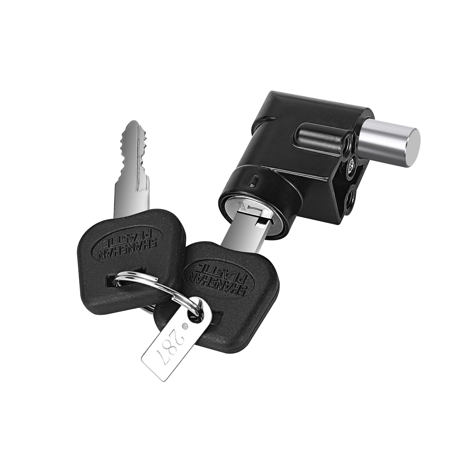 Electric Bike Battery Case Power Lock & Key - Unlock 13MM Locked 20MM, Anti Theft Power Ebike Lock for Hailong Battery Case Box (Black)