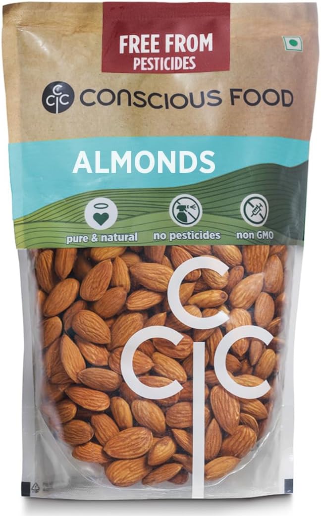 Conscious Food Almonds, 250g | Badam Giri | 100% Natural Dry Fruit | Crunchy, Nutritious, Healthy Snack