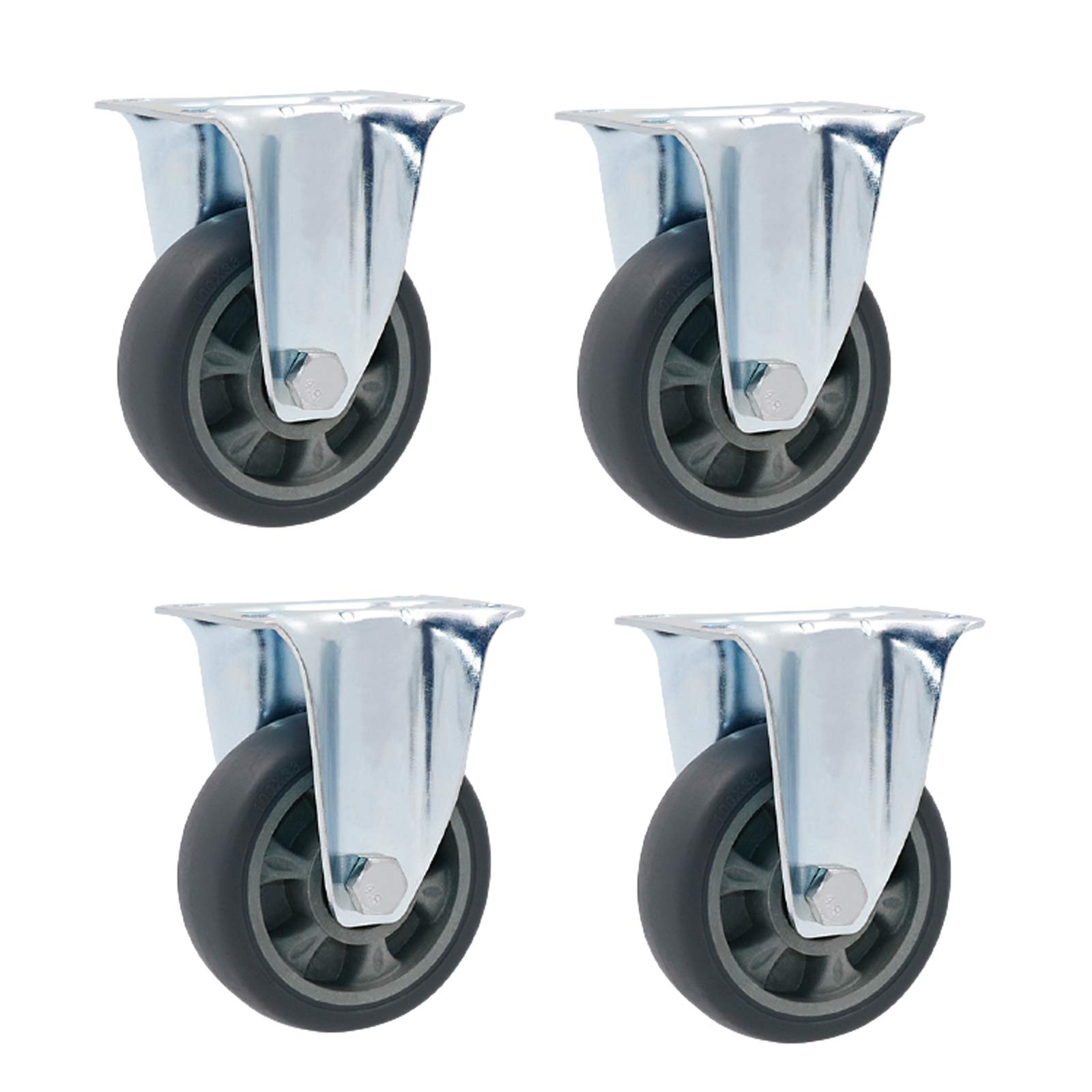 GBRJUYF High-Performance Plate Cs Universal Furniture Wheels Industrial Transport Rollers Rubber Wheels Replacement Wheels for Carts & Workbenches (Standard 75mm)