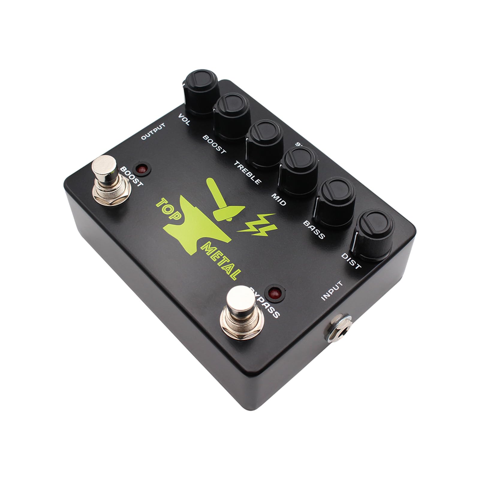 Pedale Distorsione Heavy Metal, Pedale Distorsione Top Boost per Chitarra, Effetto per Chitarra Ad Alto Guadagno con Messa a Fuoco Media EQ a 3 Bande, Ideale per Chitarre Elettriche, Bassi