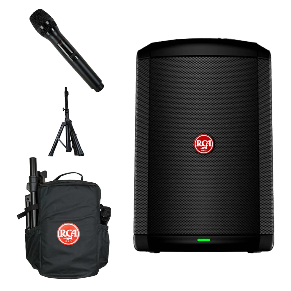 PLS-1 Akku-Lautsprecher, Mikrofon, Ständer, Tasche, 20,3 cm Tieftöner, 4-K Mischpult, 10 Stunden Akku, 120 W | Hochzeiten, Karaoke, Trivia, Outdoor, Poolside | Bluetooth, True Wireless