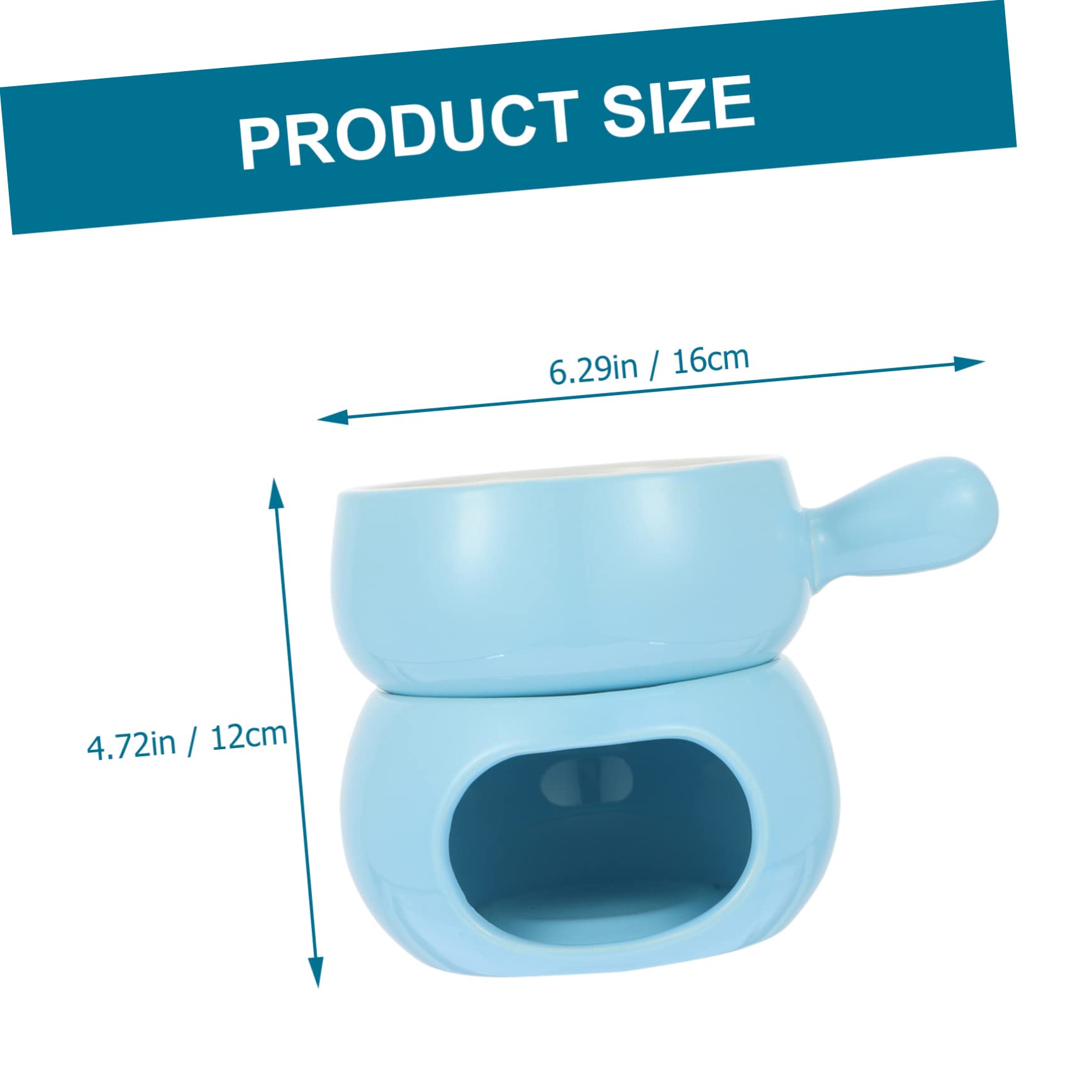 Ciieeo Ceramic Fondue Pot Set Handle Ice Cream Melting Pot Cheese Fondue Chocolate Making Random Color