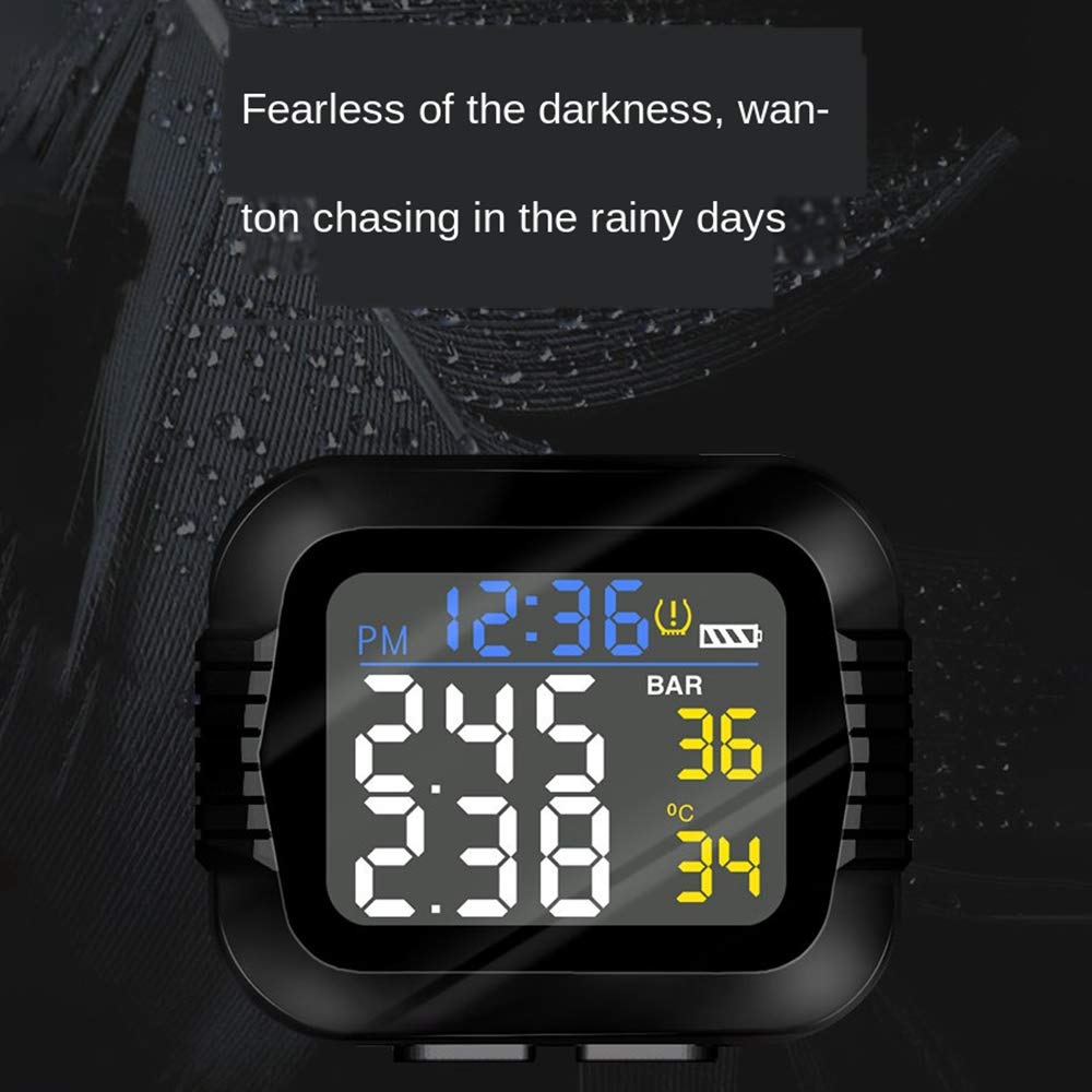 Vklopdsh Waterdichte motorfiets real-time bandenspanningsbewakingssysteem externe sensor draadloos LCD-scherm motor TPMS