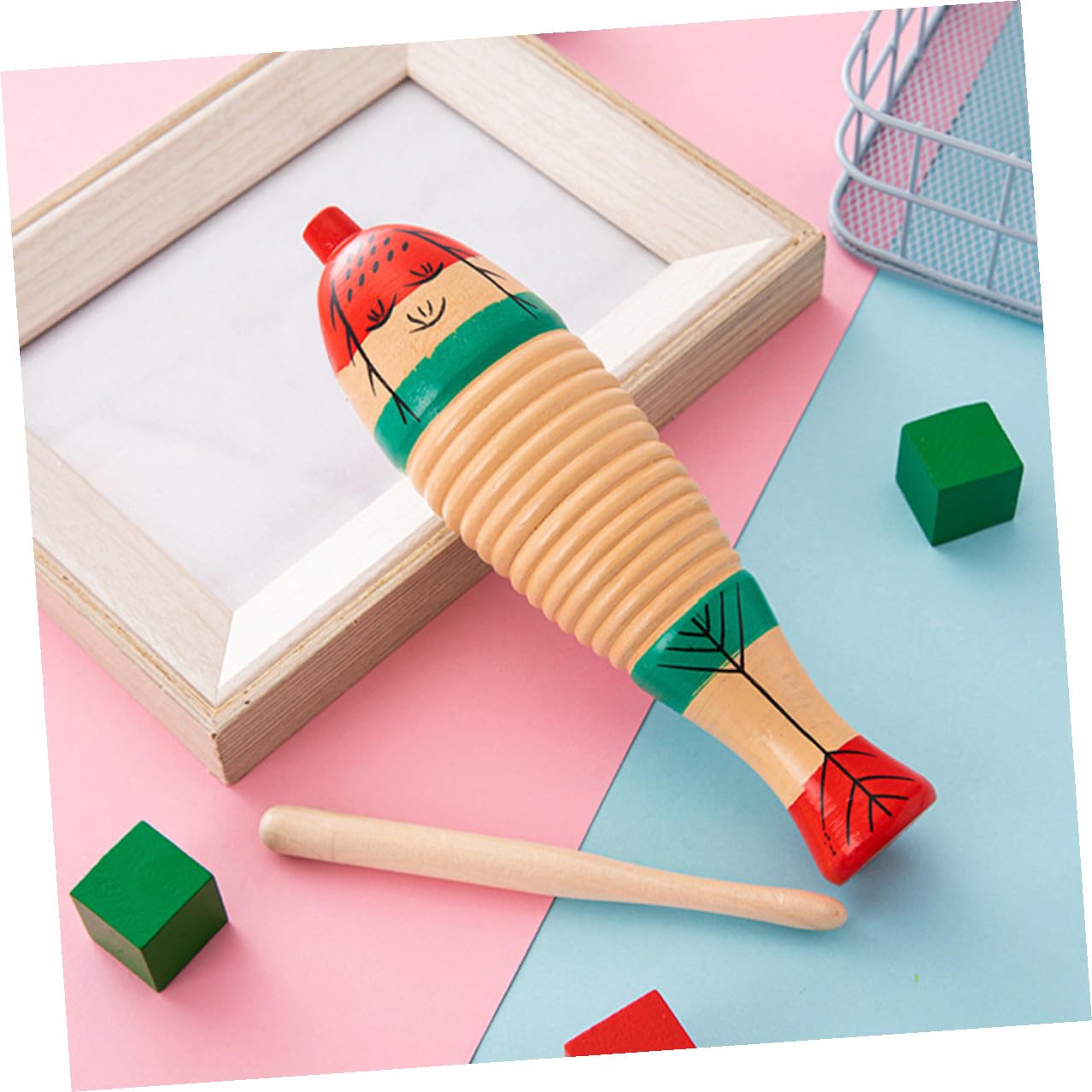 Strumento Musicale Percussivo in Legno, Set 4 Pezzi per Ragazzo Ragazza