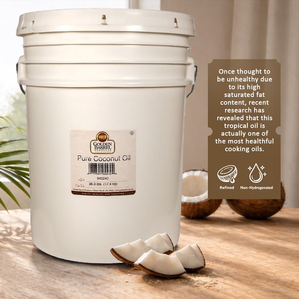 Amazon.com : Golden Barrel Refined Coconut Oil - USA-Sourced, Food