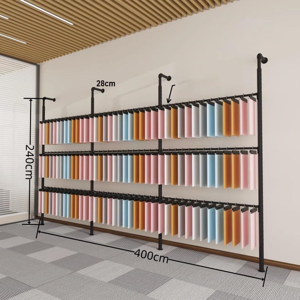 Espositore da parete in tessuto, organizer in ferro resistente, con altezza regolabile e lati estensibili, per sciarpe, cinture e accessori