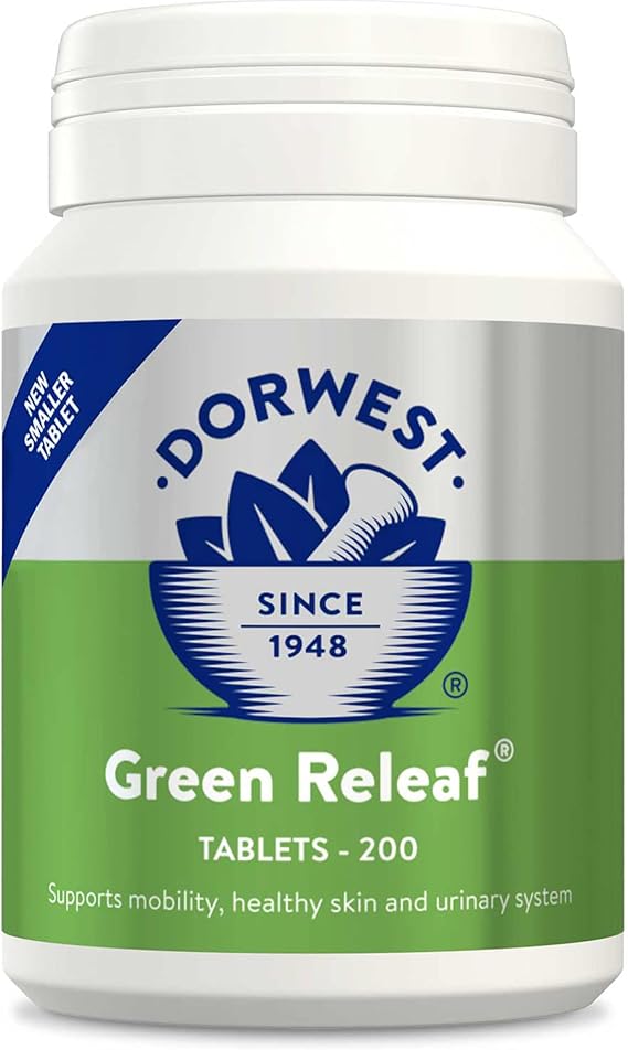 Dorwest Green Releaf Tablets, 200 Tablets, Natural Supplements for Dogs