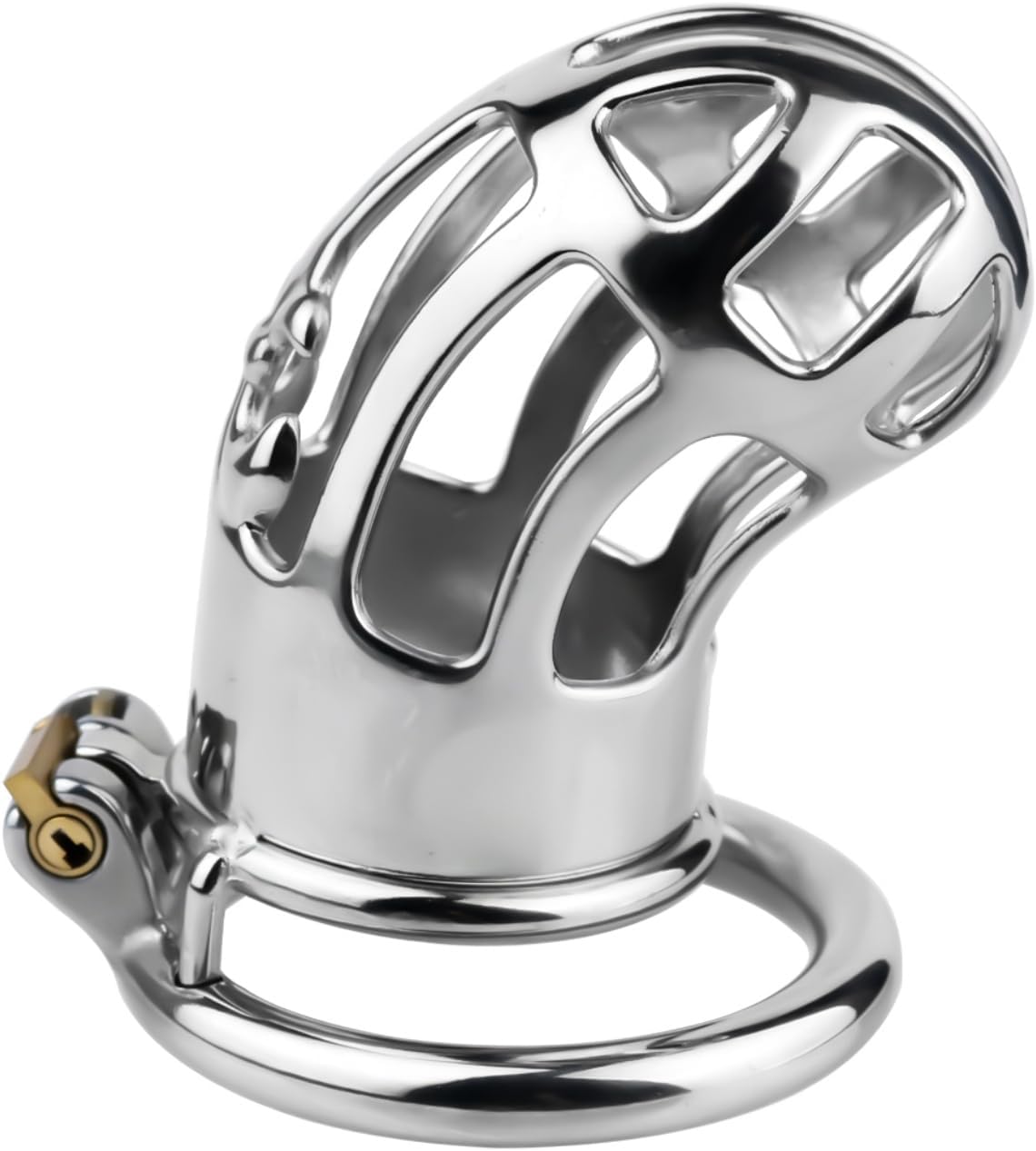 Metal Male Penis Bondage Chastity Device Cock Cage Stainless Steel Cock Restraint Men Penis Chastity Cage Male Adult Sex Toys for Men Couples (2.2in)
