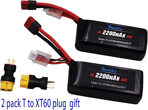 Miniatura 9 de Blomiky Paquete de 2 baterías recargables de 11.1V 3S 2200mAh 30C Shorty Li-PO con convertidor XT60 adecuado para MJX HP141 14209 14210 14301 14302