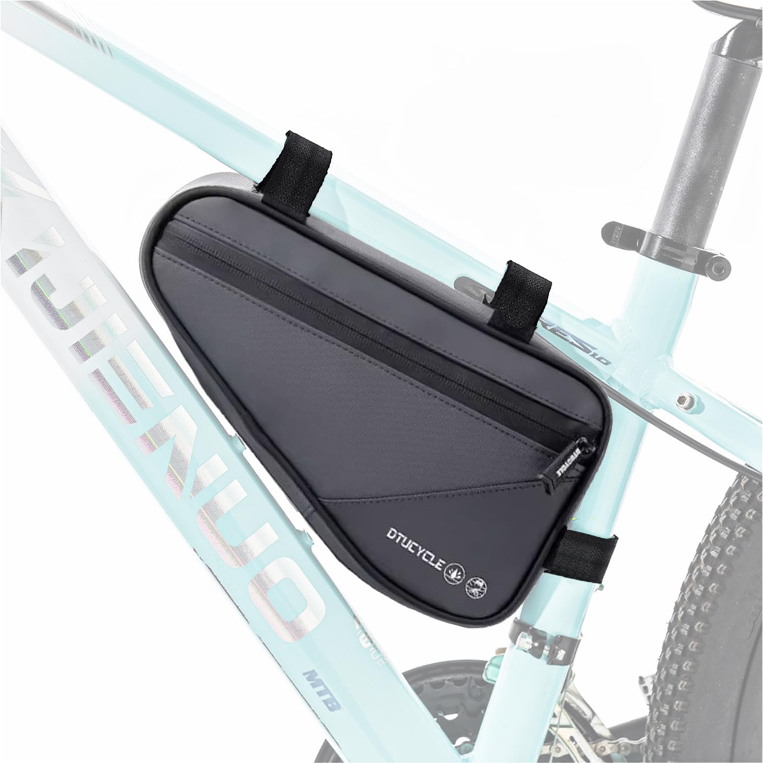 Torba na ramę roweru, 2 l trójkątna torba rowerowa, wodoodporna torba na ramę roweru, torba rowerowa miejska i szosowa na telefony komórkowe, klucze, narzędzia i minipompki, szara