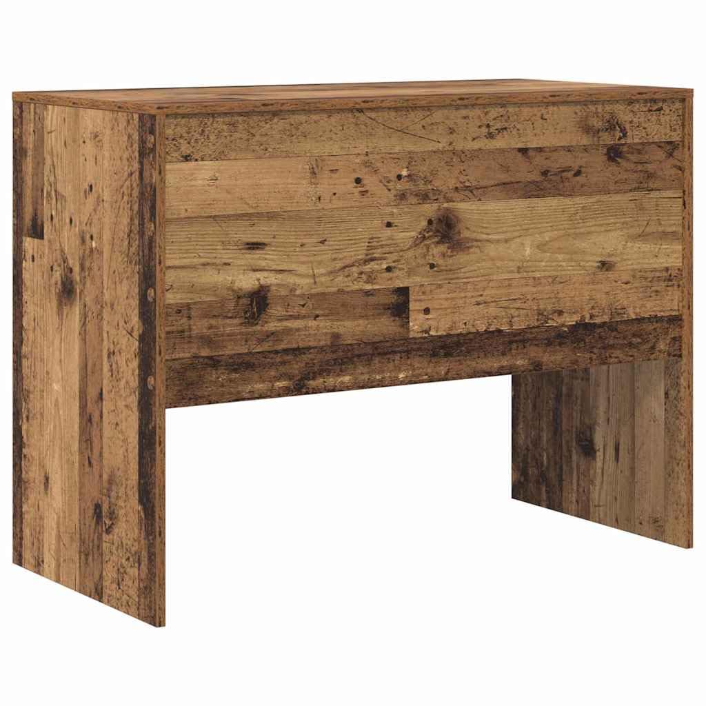 Scrivania in legno anticato, 100 x 50 x 76 cm, compatta, per casa, ufficio, studio, con piano stabile per postazione di lavoro organizzata