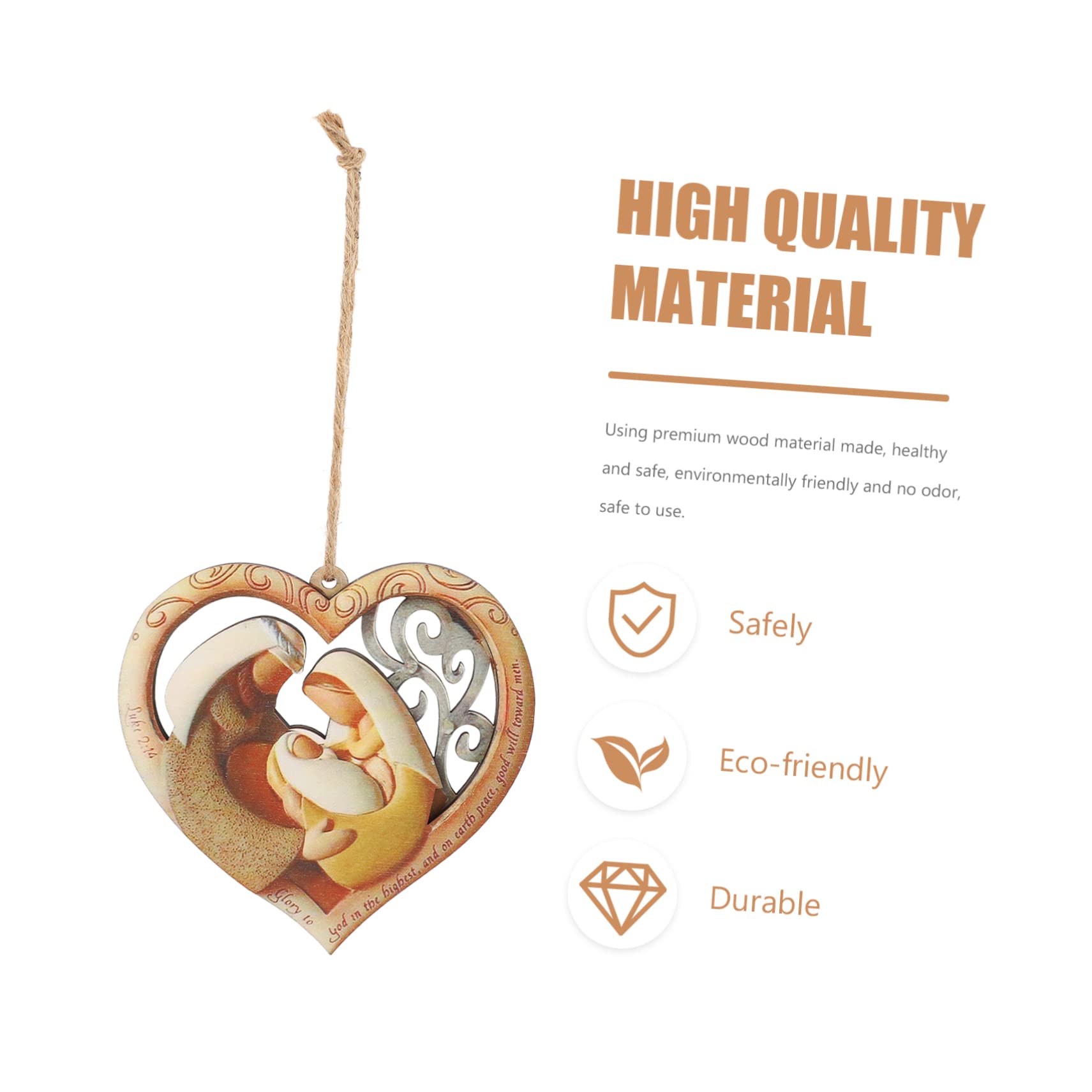 SOIMISS 3piezas Colgante De Madera Diseño De Corazón Amoroso para Decoración De Pared El Hogar Adorno Creativo para Salón y Dormitorio para Familia y