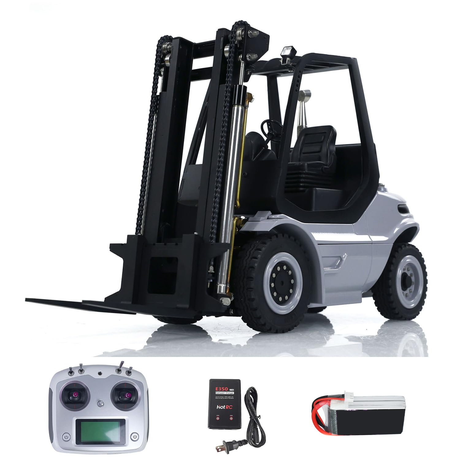 Amazon.co.jp: LESU wheelfun 1:14 RC 油圧フォークリフト メタル RTR