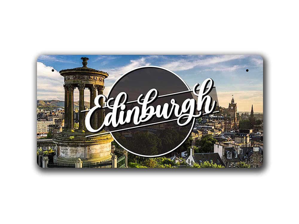 Edinburgh Day Landscape - Scotland - Metal Sign