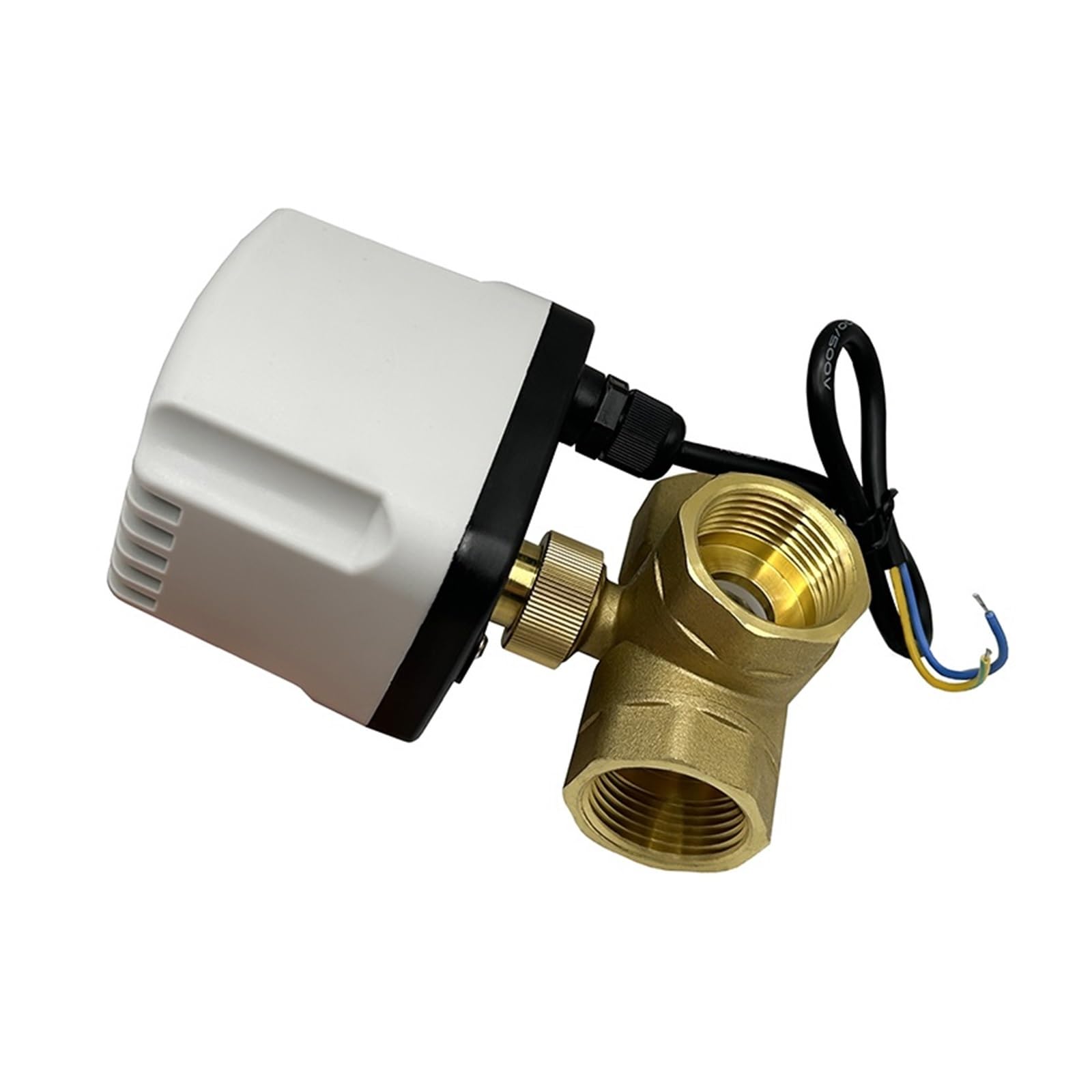 1-1/2'' válvula de bola motorizada latón 3 vías Control 2 cables T tipo eléctrica impermeable IP65(12VDC-NORMALLY OPEN,1.25 Inch)