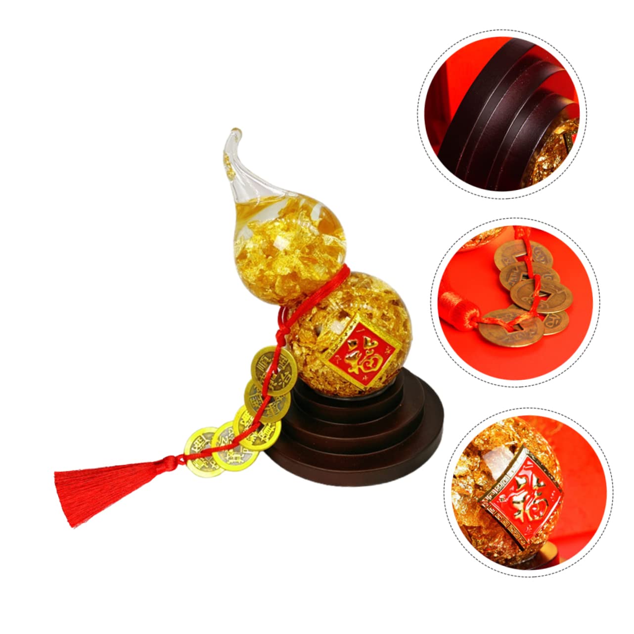 Zerodeko Kristall Kürbisdeko Gold, 1 Stück, Gourd Form, Kunstoff | Schreibtischdekoration für Zuhause und Hotel, 24k Goldfolie, Dekoratives Sammlerstück