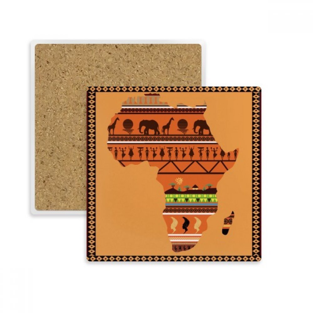 Sous-verre carte d'Afrique absorbant contre les traces de tasses