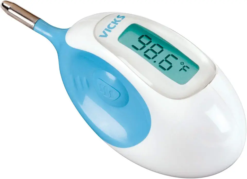 Vicks Baby Rectal Thermometer Baby Thermometer for Rectal Temperature, Short and Flexible Tip with Fast Read Times and Large Digital Display