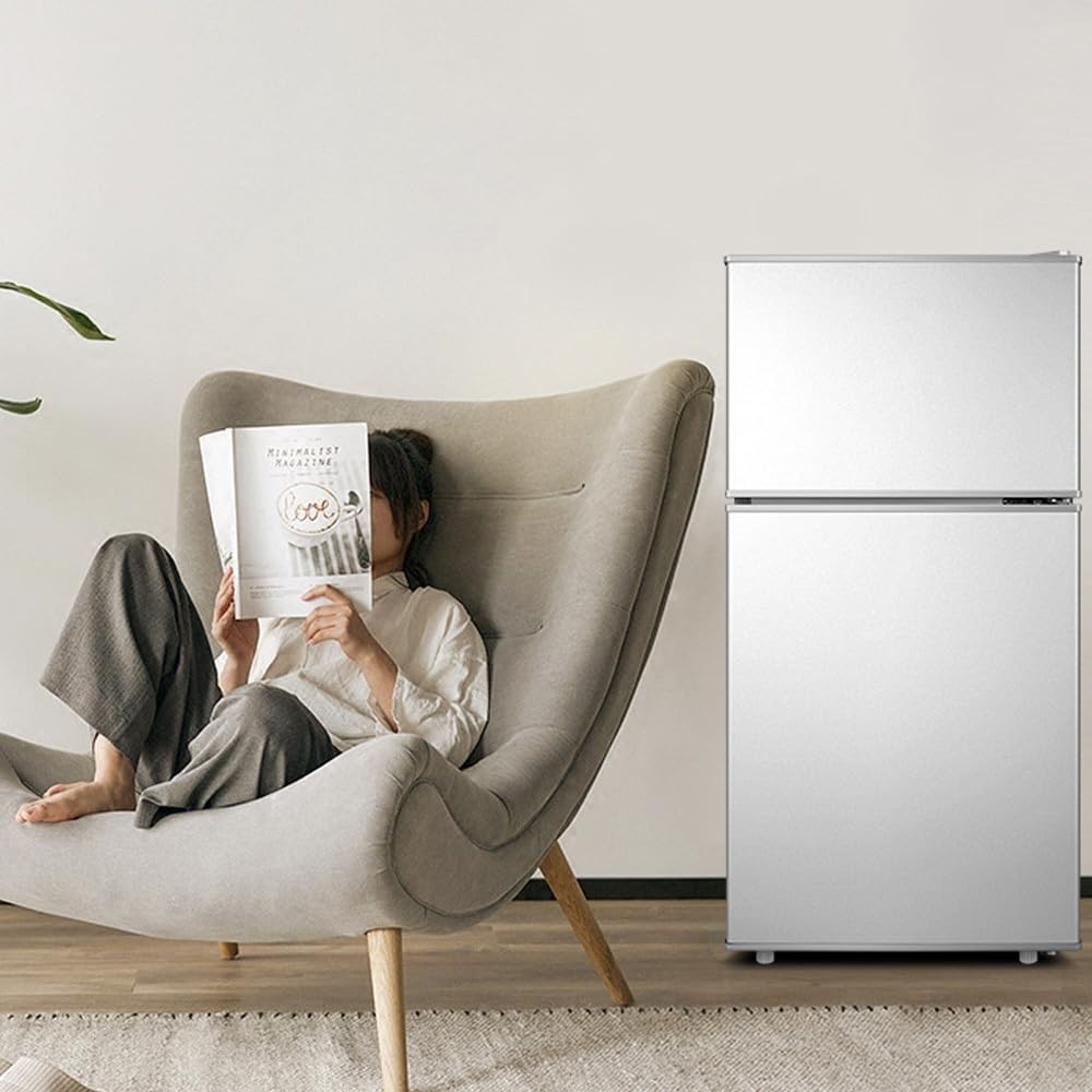 Refrigerador independiente con congelador superior de 30", refrigerador de tamaño completo con congelador, refrigerador de garaje, profundidad estándar, acero inoxidable, funciones de congelación y re