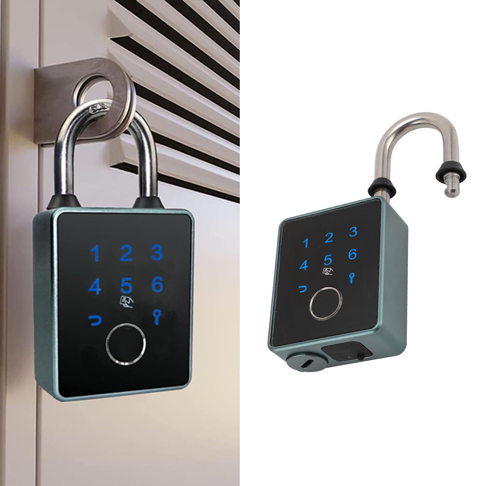 Lucchetto con Impronte Digitali, Lucchetto Intelligente Impermeabile con Biometria Senza Chiave, Controllo APP, Lucchetto per Armadietto della Palestra, Porta, Bagaglio, Valigia