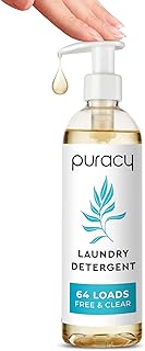Puracy Liquid Laundry Detergent Refill- 16 fl oz 64 Loads- Gentle on Sensitive Skin- Free & Clear Scent, Natural Liquid La...