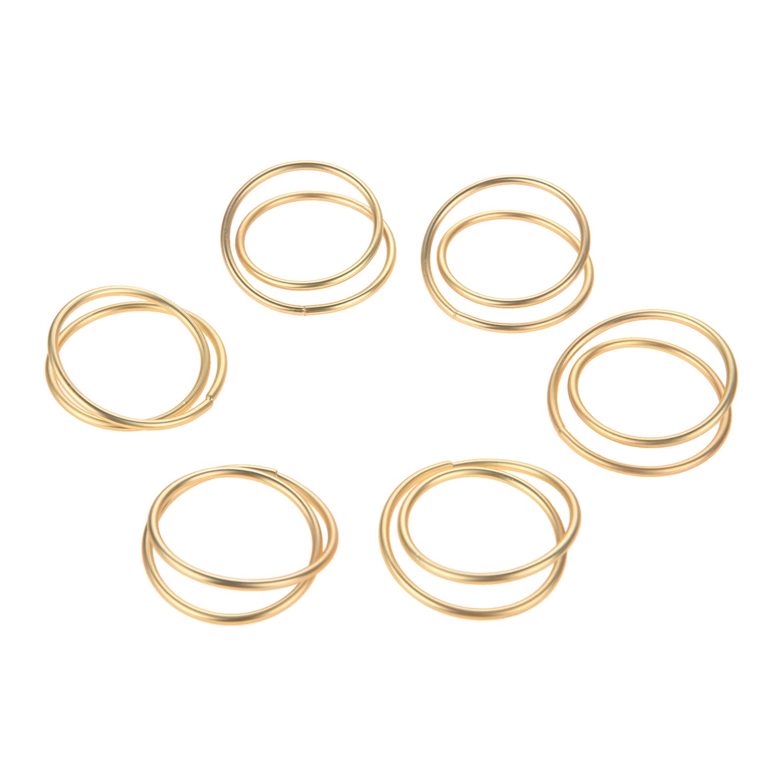 YEAG Juego de 6 servilleteros de cruz de 2 círculos, color dorado mate, soporte de metal para mesa, decoración minimalista para fiestas, bodas