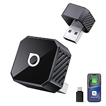 OTTOCAST Mini Pot 2025, Adattatore Wireless 2 in 1 per CarPlay e Android Auto, Compatibile con iOS 10+, Android 11+ e Auto dal 2016 in Poi, Plug & Play, USB-A, Type-C, Aggiornamento OTA, Nero