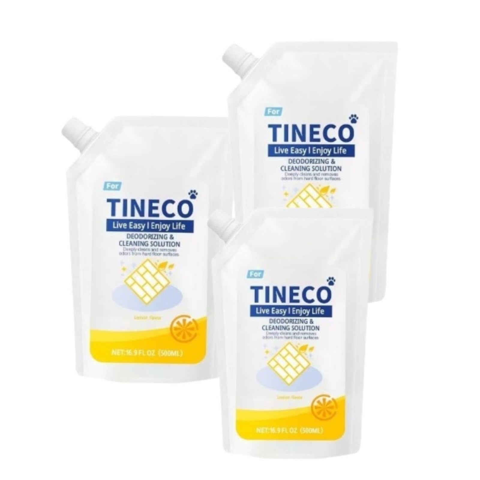 500 Ml (16,9 Oz Fl) Limpiador De Pisos Con Aroma A Naranja. Compatible Para Tineco FLOOR ONE S3/S5/Pro2/Combo/S7Pro. Gama Completa De Soluciones De Limpieza(3 bag)