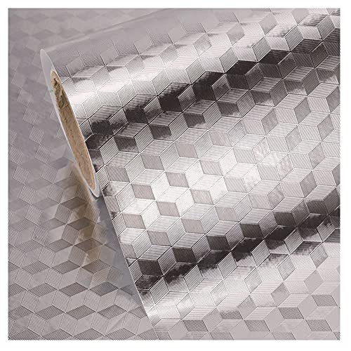 CONPHERON Papier de Aluminium Autocollant Stickers de Cuisine Résistant à l'huile étanche Anti-moisissure Feuille de Meubles pour Cuisines, Armoires,...