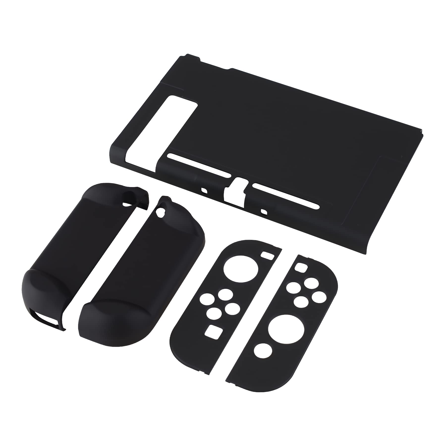 eXtremeRate PlayVital Cover Custodia Protettiva per Nintendo Switch, Copertura Rigida Case Separabile Accessori per Joycon Controller Console, Nero