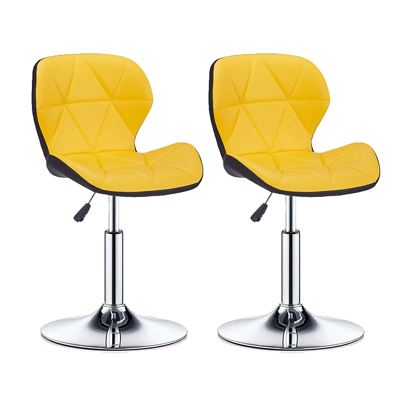 AYCDL Barstool Swivel Bar Stools Set Of 2, Adjustable Counter Bar Stool, Modern PU Leather Barstools, For Home/Kitchen/Pub/Dining,Yellow-2 pcs