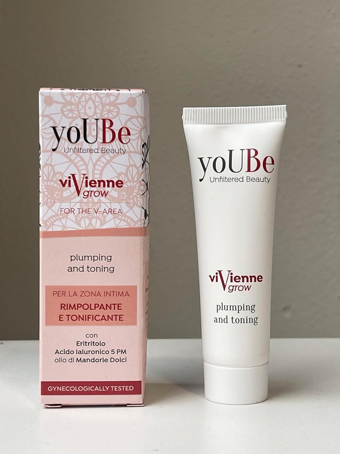 yoUBe viVienne Grow Crema Rassodante Intima Donna 30ml – Trattamento Tonificante Zona V per Elasticità e Compattezza – Uso Quotidiano, Ginecologicamente Testato (Confezione da 2)