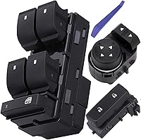 Obaee Driver Power Window Switch, Door Lock & Mirror Switch for Chevy Silverado & GMC Sierra 1500/2500/3500 HD 2007-2013 OEM Replacement