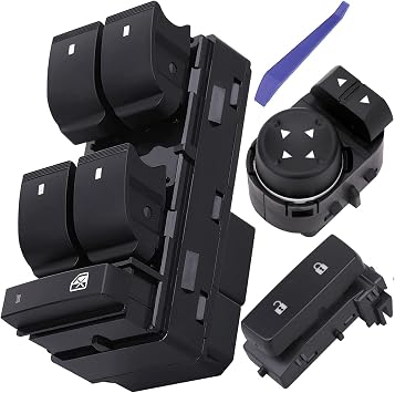 Obaee Power Window Control Switch Button & Front Driver Side Door Lock & Mirror Switch Compatible with Chevrolet Silverado/GMC Sierra 1500 2500 HD 3500 HD 2007-2013