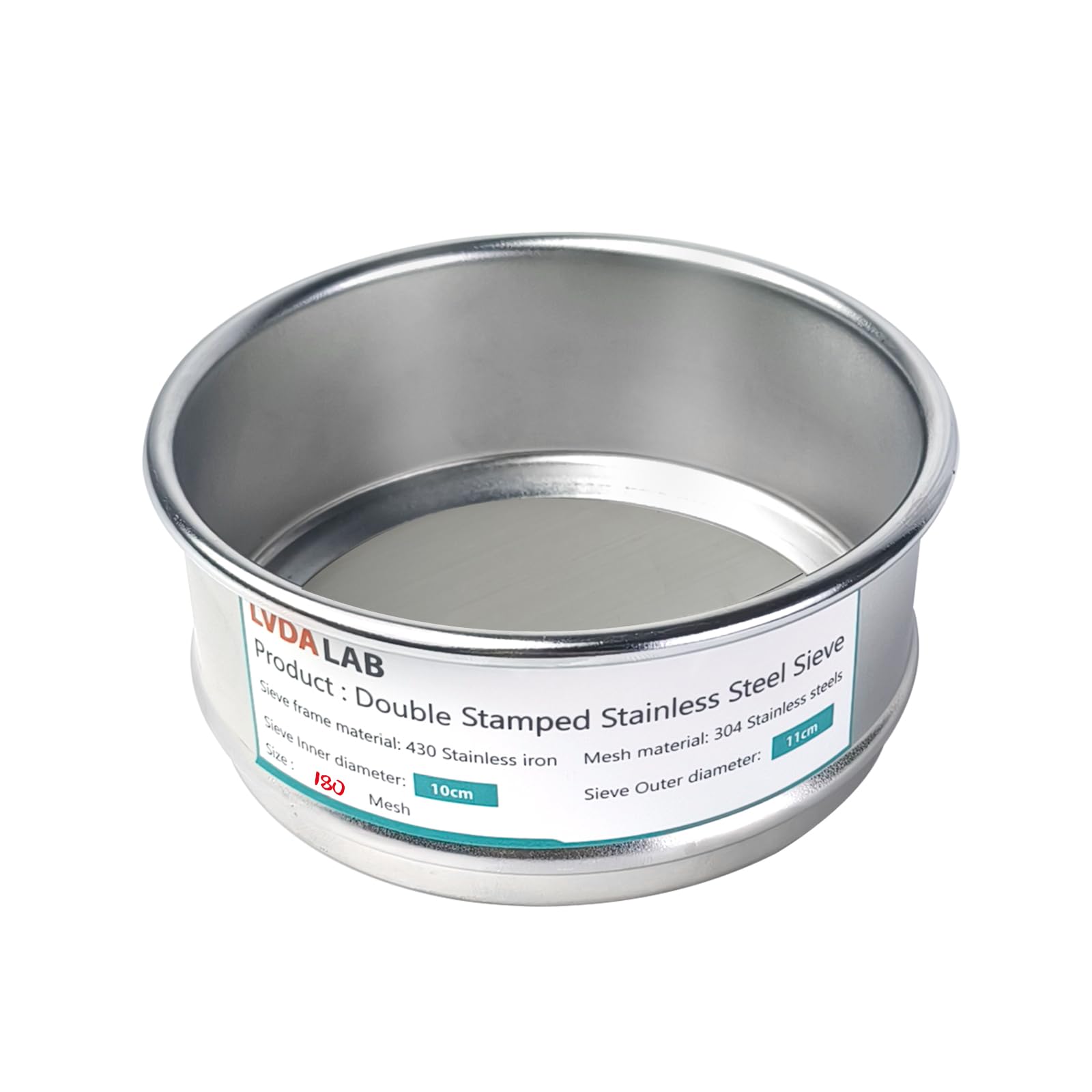 Lab Sieve Pan with Lid - Chromium Steel -23