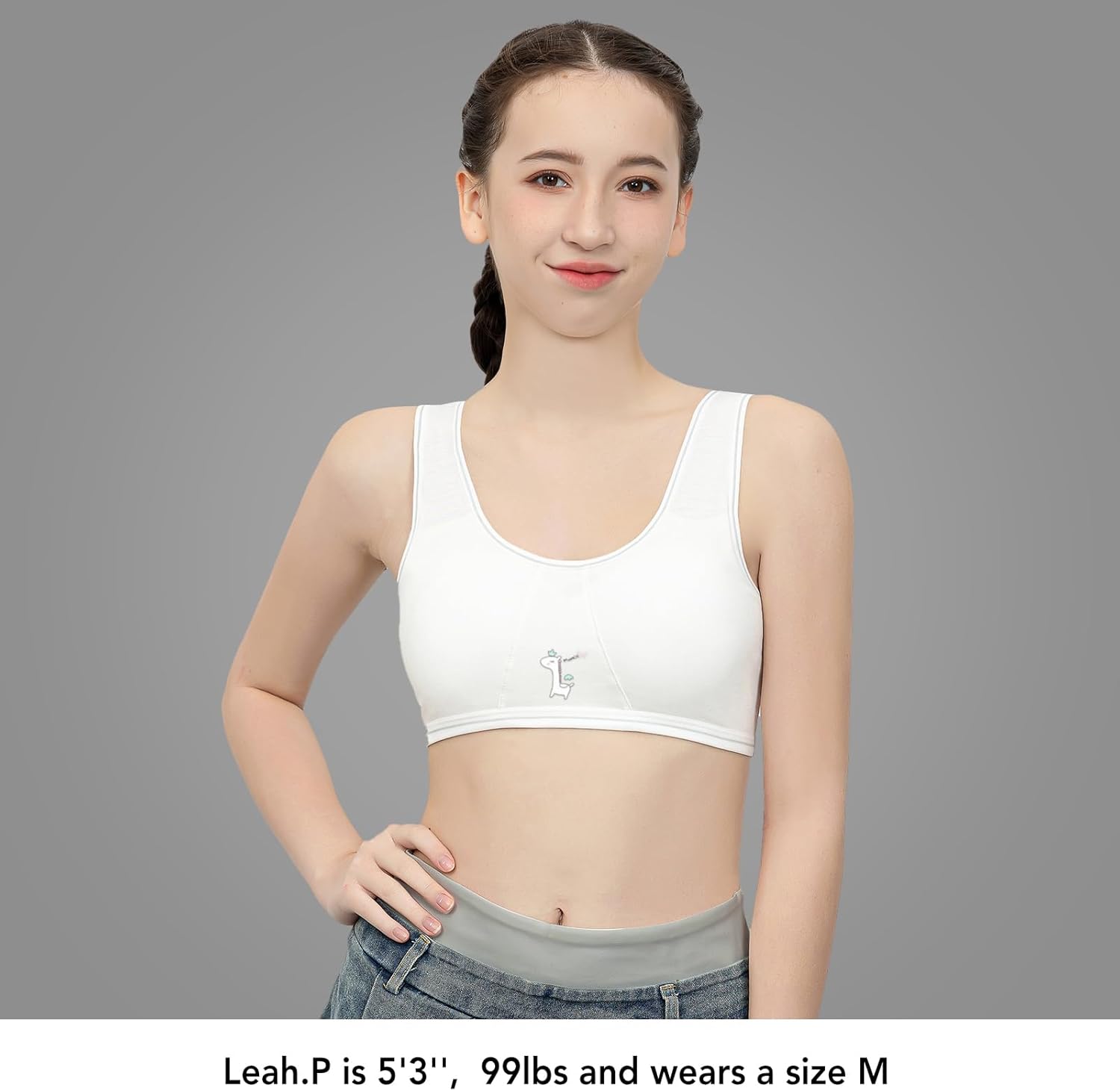 SALIA GIRL Training Bras for Girls Cotton Sport Tank Bralettes with Just Enough Padding 10-12 - Image 2