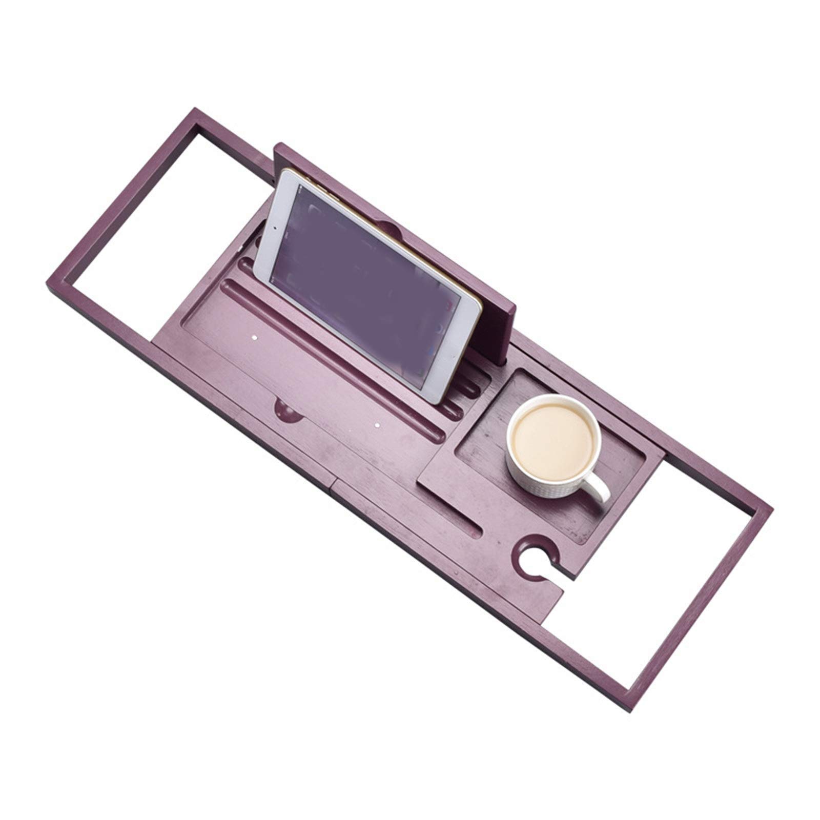 Badewannentabletts, Badewannengestell, multifunktional, einziehbar, rutschfeste Badewannenstütze, Badezimmer für Zuhause, Badewannentablett (Farbe: Lila, Größe: 60 x 20 cm) (Lila 60 x 20 cm)