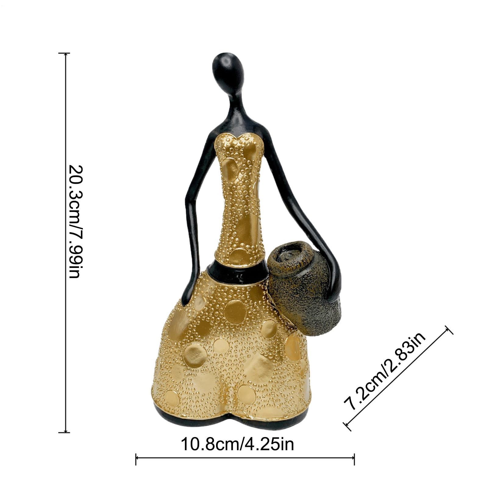 Scultura Astratta Ornamenti Personaggio con Vaso