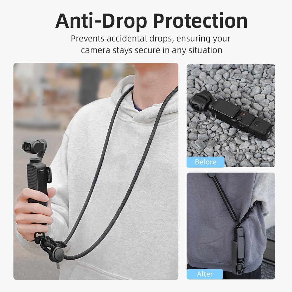 Nylon Crossbody Neck Strap for DJI OSMO Pocket 3/Action 5 Pro/Action 4/Action 3/INSTA360 X5 X4 X3 X2/GO 3S/GO 3/for Gopro Series/Ace Pro 2/Ace Pro, Adjustable Camera Sling Lanyard Accessories - Image 3