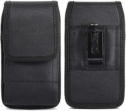 Waist Phone Holster for SFR Altice S51 S61 S62 S70 / Starxtrem 6, STK Ace Plus/Life Plus S/One Max/Transporter 1 / X2 Belt Clip Case Nylon Pouch with Belt Loops Metal Clip