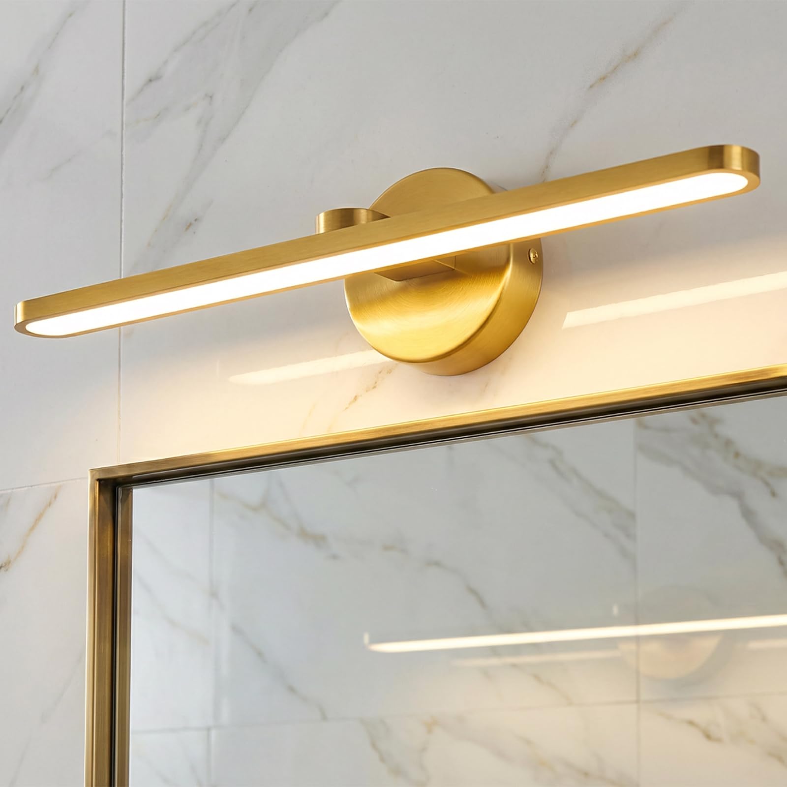 Lampara LED de Espejo Baño, Blanco Cálido 3000K 12W Aplique Luz Espejo Baño Moderno, IP44 Espelho Resistente al Agua para baño 960LM, 40CM