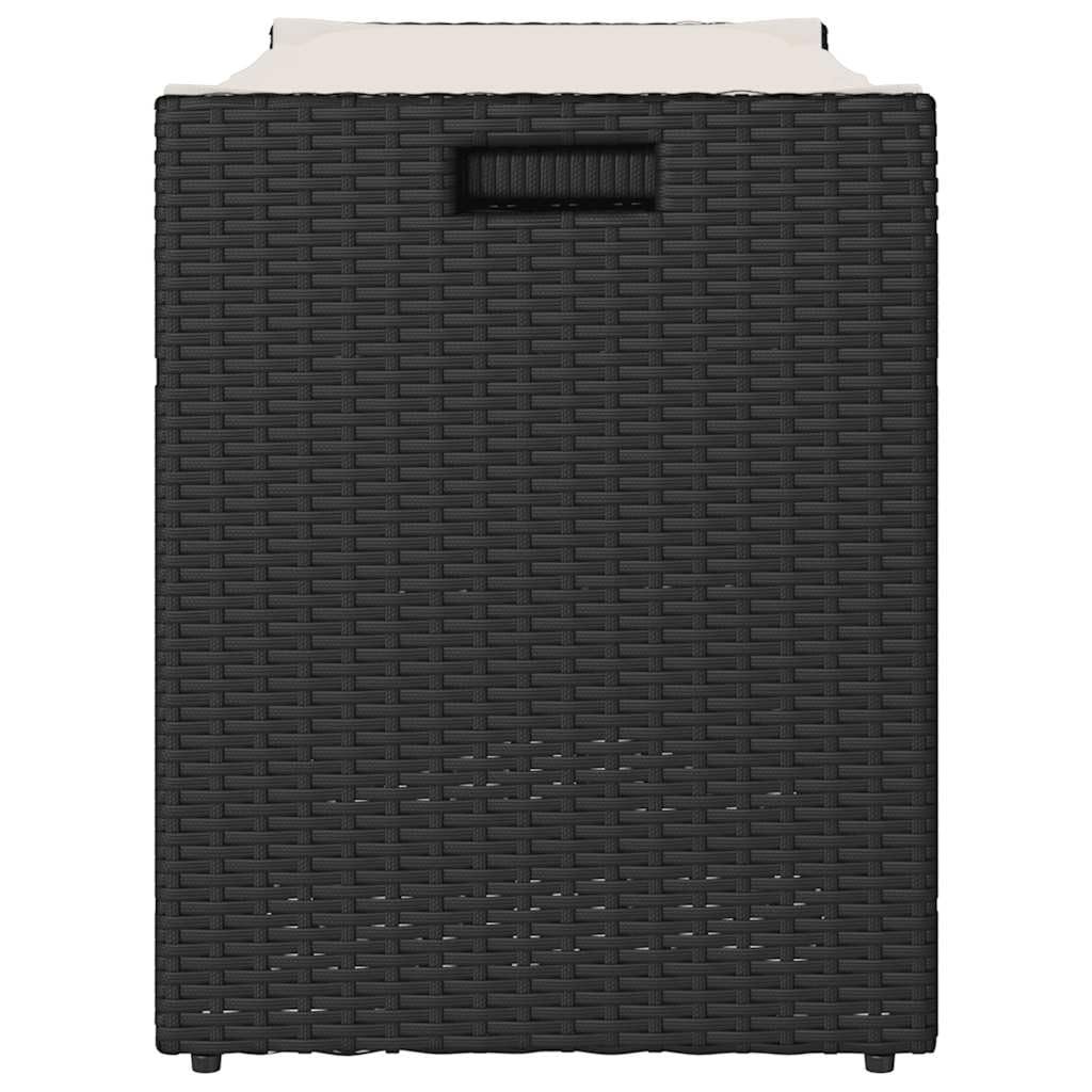 vidaXL Cassapanca da Esterno con Cuscino Nera 100 cm in Polyrattan, panca da giardino, panca da esterno, panca esterna con contenitore