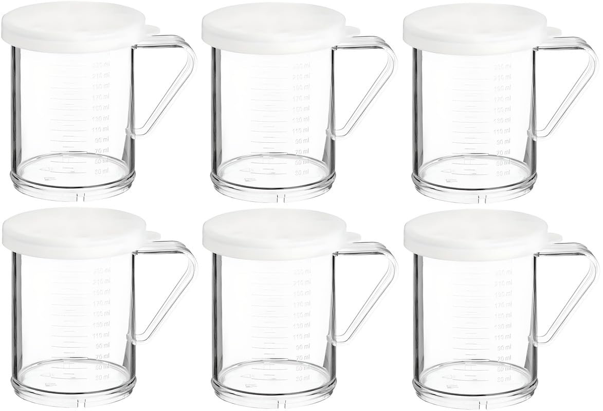 OCS Parts 6-Pack 10 OZ Shaker with 7 Millimeter Perforated Clear Lid | 3.75