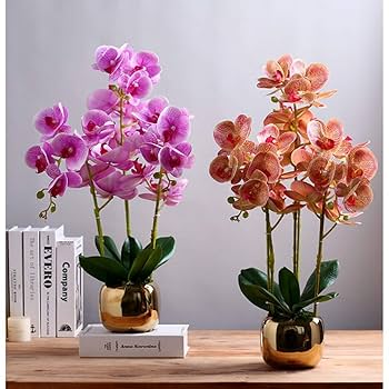 シルクフラワー 胡蝶蘭の造花 ポット付き ゴールド シルクフラワー 胡蝶蘭の造花 ポット付き ゴールド