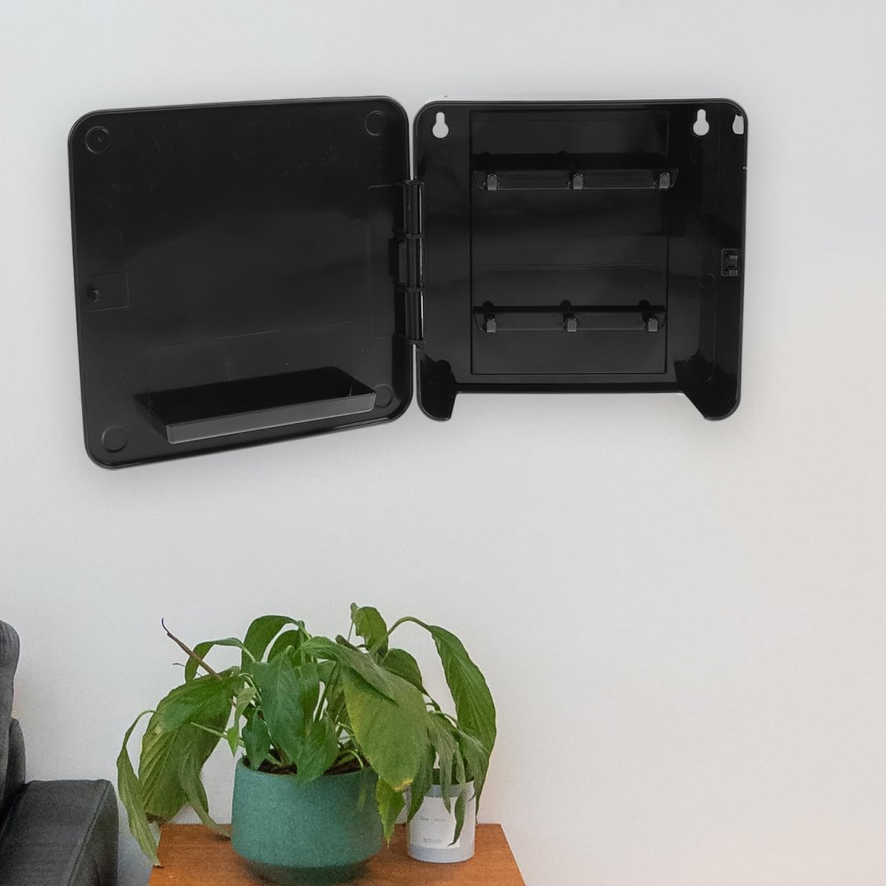 MAGICLULU Portachiavi da Muro in Plastica Nero Ganci Magnetici, Organizer per Chiavi senza Foratura, Stile Moderno Adatto a Negozi e Ingressi