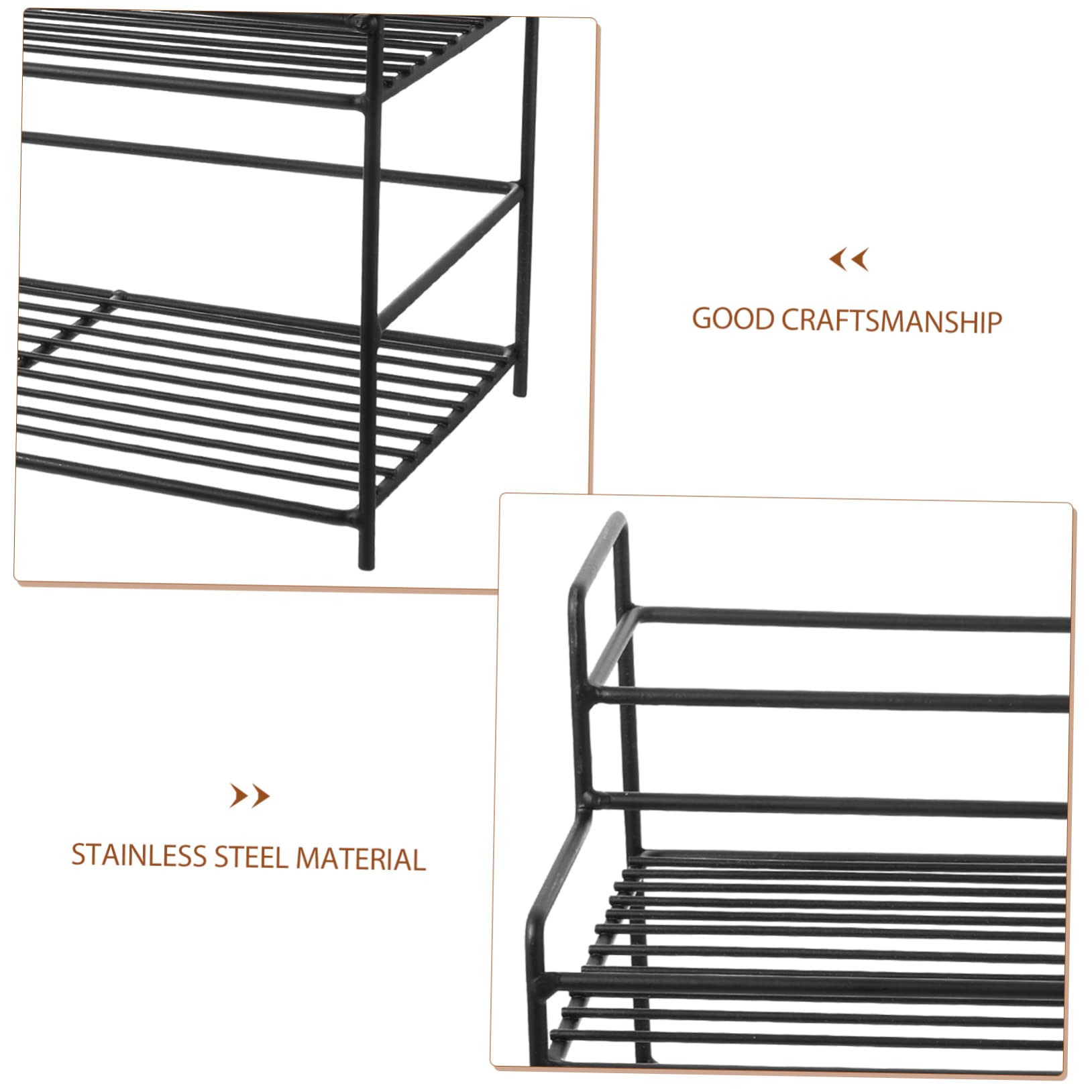 Cabilock Organisateur D'épices en Acier Inoxydable Noir à 3 Niveaux, Étagère Cuisine Compacte Grosse Capacité de Charge pour Comptoirs et Rangements Efficaces