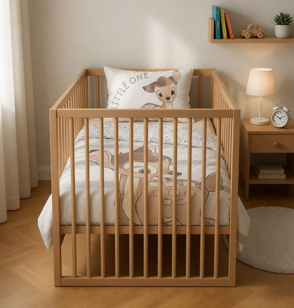 Disney Bambi Parure de lit pour bébé 100 x 135 cm + 40 x 60 cm en Coton