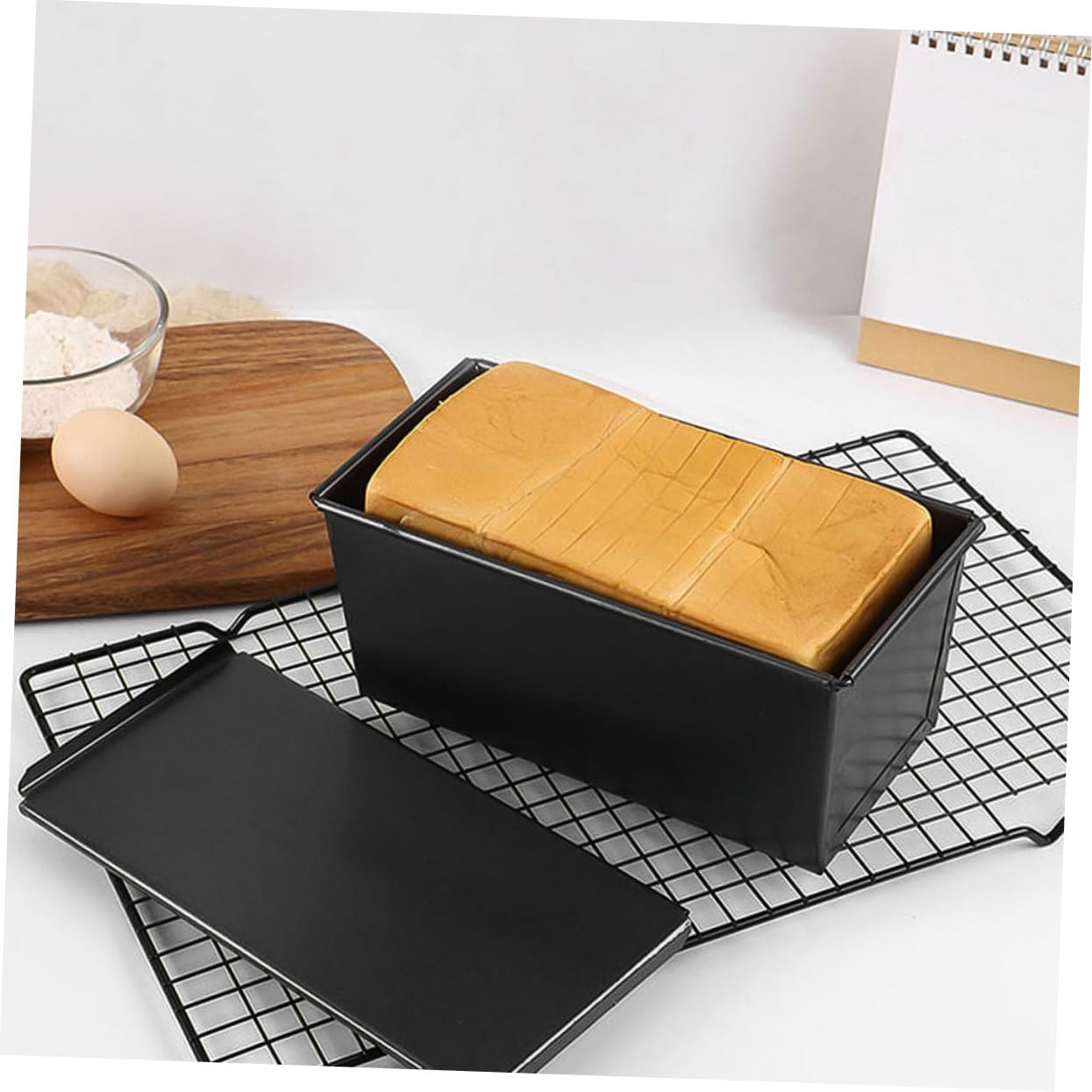 Cabilock 2 Moldes Para Tostadas Molde Para Hornear Molde Para Pan Molde Para Pan Con Tapa Suministros Para Hornear Pan Molde Para Hornear Herramientas Y Suministros Para Hacer Pan